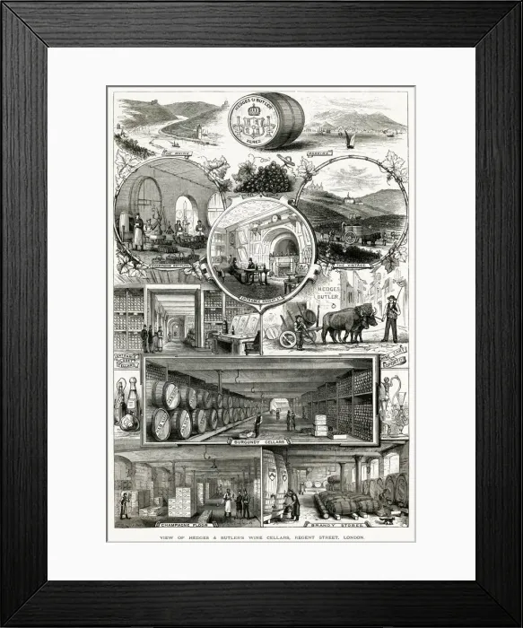 Framed Print : Hedges & Butlers Wine 1890 Framed Print : Hedges & Butlers Wine 1890