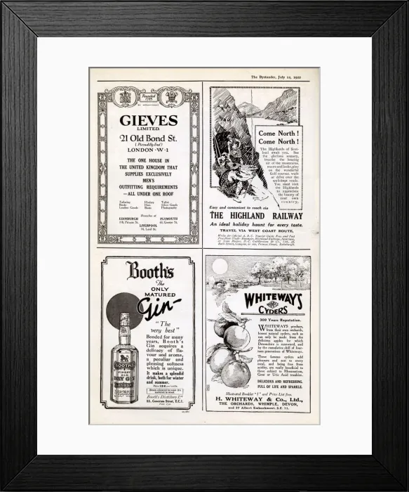 Framed Print : Adverts including for the Highland Railway Framed Print : Adverts including for the Highland Railway