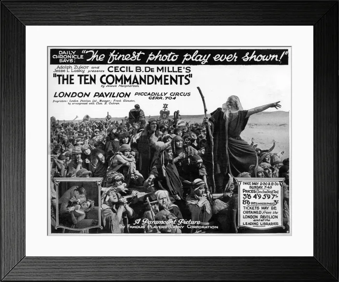 Framed Print : The Ten Commandments film advertisement, 1924 Framed Print : The Ten Commandments film advertisement, 1924