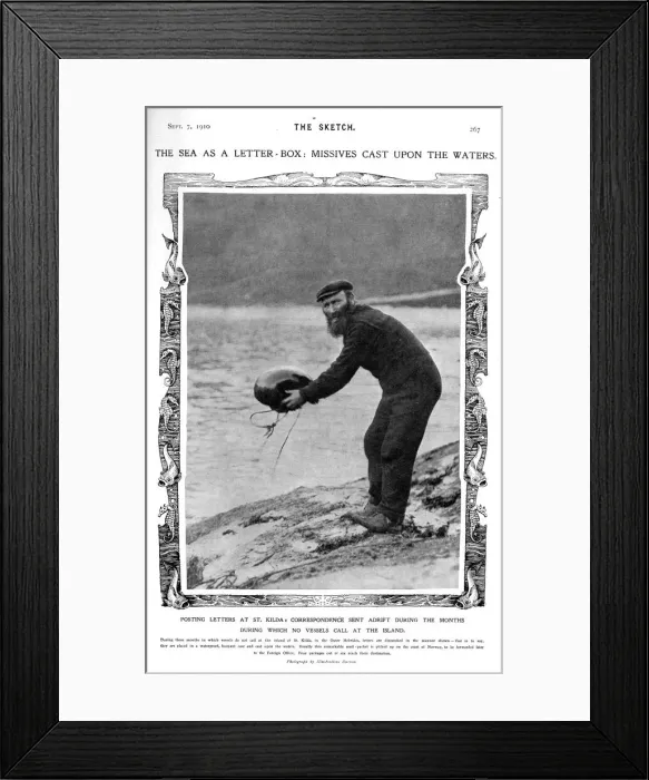Framed Print : The sea as a letter box, posting letters in St Kilda Framed Print : The sea as a letter box, posting letters in St Kilda