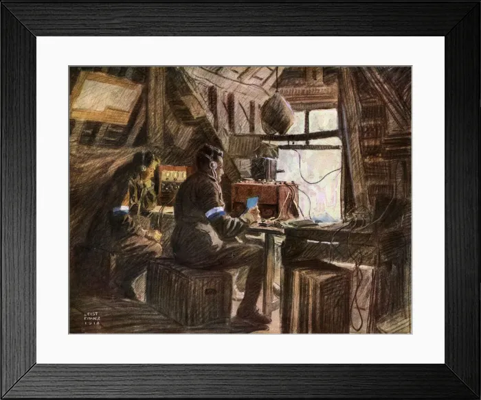 Framed Print : A Wireless Station on the Western Front Framed Print : A Wireless Station on the Western Front