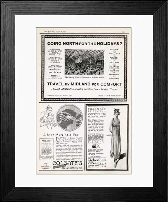 Framed Print : Travel by Midland for comfort advert, 1922 Framed Print : Travel by Midland for comfort advert, 1922