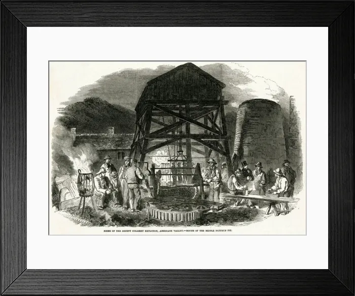 Framed Print : Colliery explosion, Duffryn pit 1852
