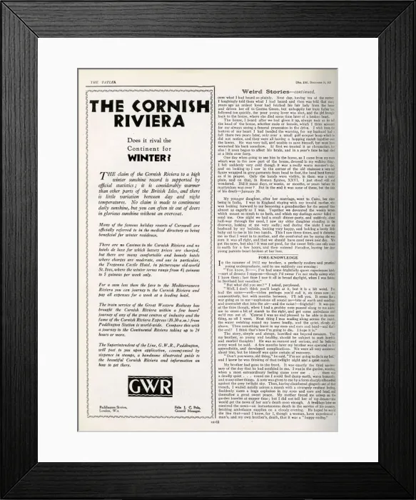 Framed Print : The Cornish Riviera in winter
