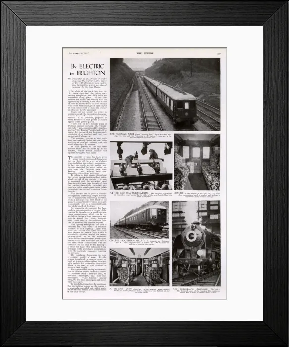 Framed Print : By electric train to Brighton, 1932 Framed Print : By electric train to Brighton, 1932