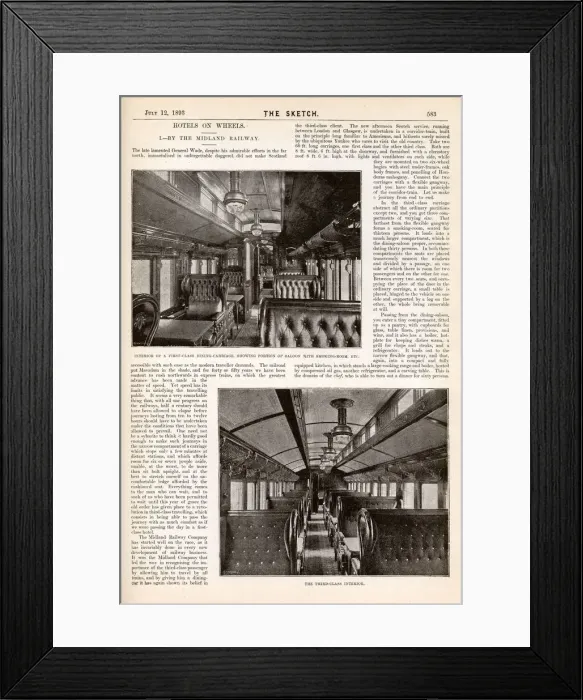 Framed Print : Hotels on wheels by the Midland Railway, 1893 Framed Print : Hotels on wheels by the Midland Railway, 1893