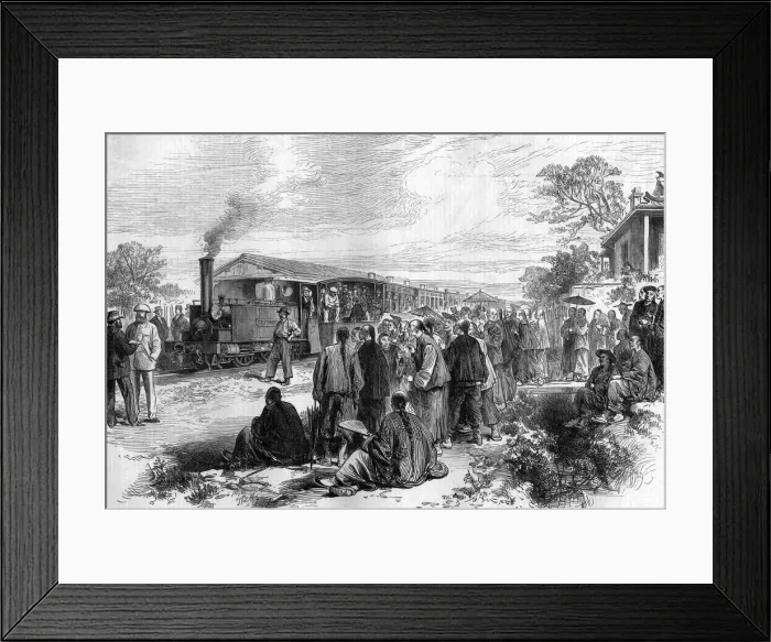 Framed Print : Opening of first railway in China - departing Shanghai Framed Print : Opening of first railway in China - departing Shanghai