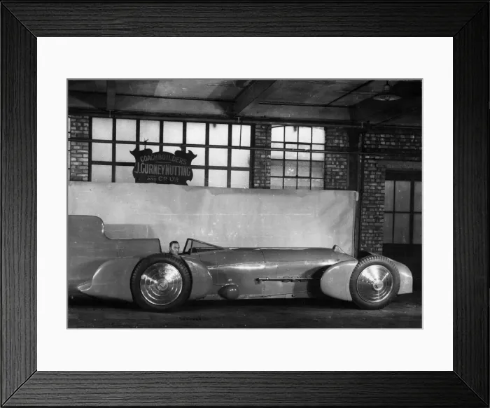 Framed Print : Malcolm Campbell with his Bluebird car, 1931 Framed Print : Malcolm Campbell with his Bluebird car, 1931