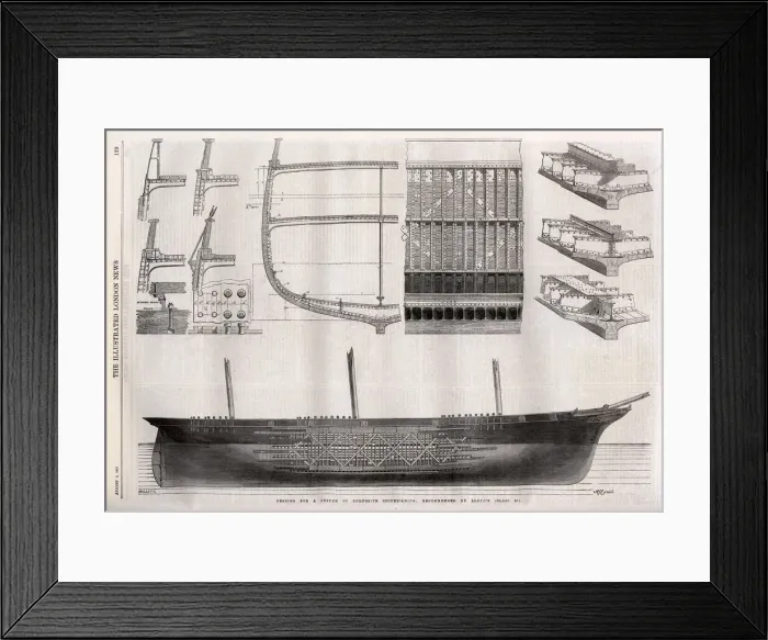 Framed Print : Designs for a system of composite shipbuilding Framed Print : Designs for a system of composite shipbuilding