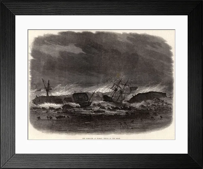 Framed Print : Hurricane at Madras, India: wrecks on the beach Framed Print : Hurricane at Madras, India: wrecks on the beach
