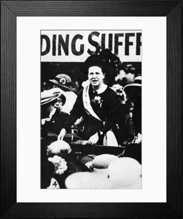 Framed Print : Millicent Fawcett speaking at end of pilgrimage march, 1913 Framed Print : Millicent Fawcett speaking at end of pilgrimage march, 1913