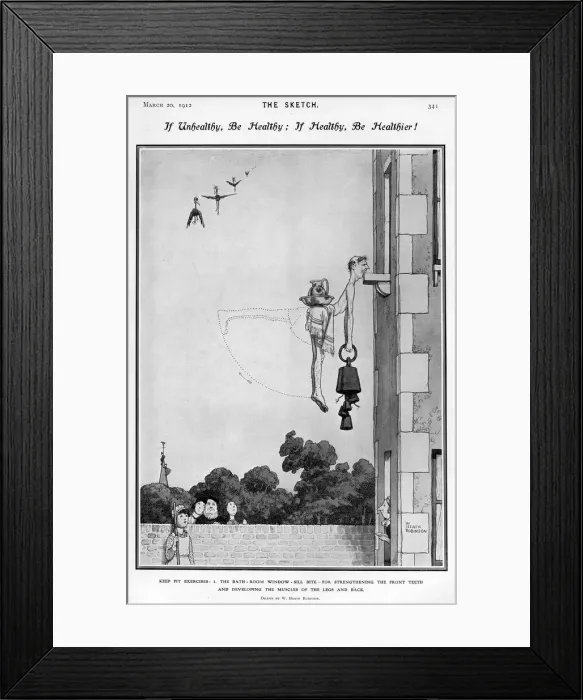 Framed Print : If Unhealthy, Be Healthy by William Heath Robinson