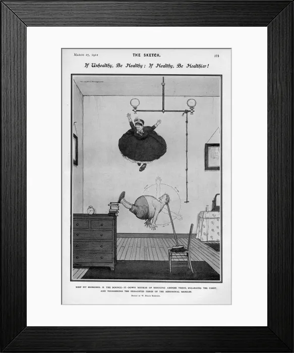 Framed Print : If Unhealthy, Be Healthy by William Heath Robinson Framed Print : If Unhealthy, Be Healthy by William Heath Robinson
