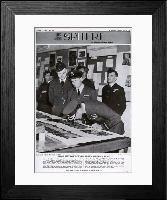 Framed Print : Sphere cover - King George VI meets the dambusters