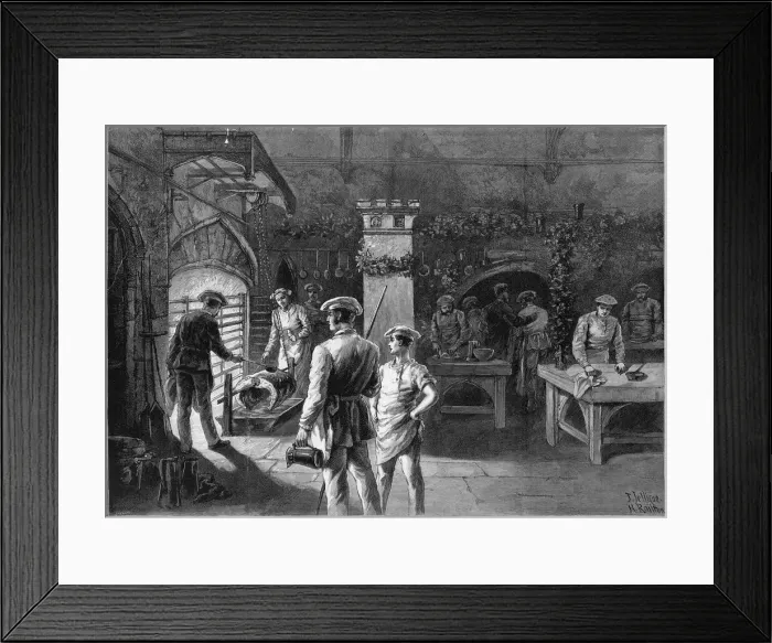 Framed Print : Roasting the baron of beef, Windsor Castle 1887