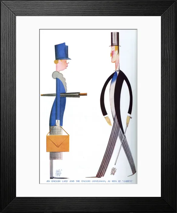 Framed Print : English Lady and English Gentleman by Garretto Framed Print : English Lady and English Gentleman by Garretto