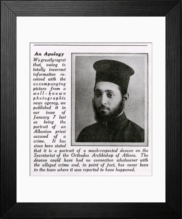 Framed Print : Apology to Greek Orthodox priest alleged to have eaten wife Framed Print : Apology to Greek Orthodox priest alleged to have eaten wife