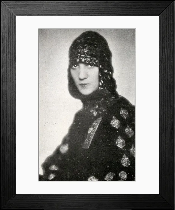 Framed Print : Aviator Antonia de Varelia in aviation style hat