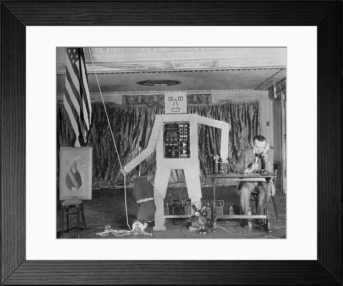 Framed Print : Robot, 1928 - A Mechanical Man who may do work of tomorrow Framed Print : Robot, 1928 - A Mechanical Man who may do work of tomorrow