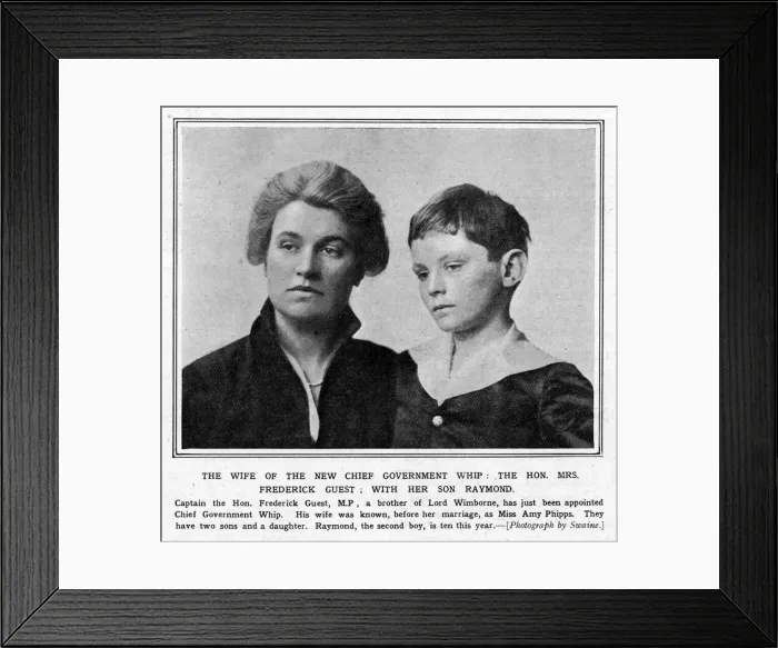 Framed Print : The Hon. Mrs Frederick Guest with her son, Raymond Framed Print : The Hon. Mrs Frederick Guest with her son, Raymond