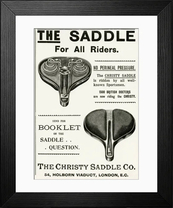 Framed Print : Advert for Christy Saddles Co. 1897 Framed Print : Advert for Christy Saddles Co. 1897