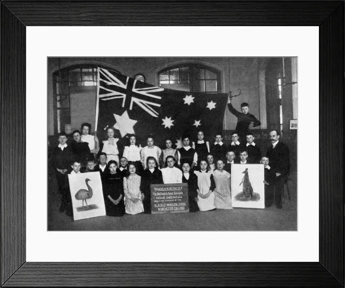 Framed Print : Empire Day Commonwealth flag sent to England from Australia Framed Print : Empire Day Commonwealth flag sent to England from Australia