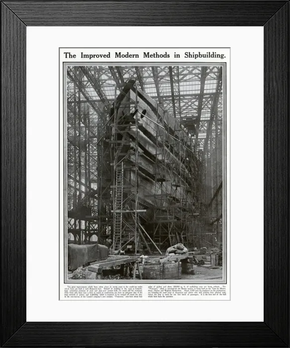 Framed Print : Shipbuilding - RMS Franconia 1910 Framed Print : Shipbuilding - RMS Franconia 1910