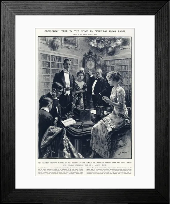 Framed Print : Wireless signals from the Eiffel Tower giving Greenwich time Framed Print : Wireless signals from the Eiffel Tower giving Greenwich time