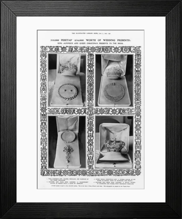 Framed Print : Jewellery gifts from King Alfonso Framed Print : Jewellery gifts from King Alfonso