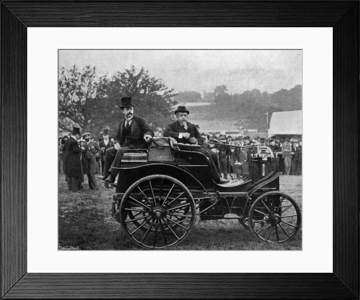 Framed Print : Horseless carriage with Daimler engine, 1895 Framed Print : Horseless carriage with Daimler engine, 1895