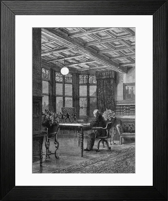 Framed Print : Swan electric light at Cragside