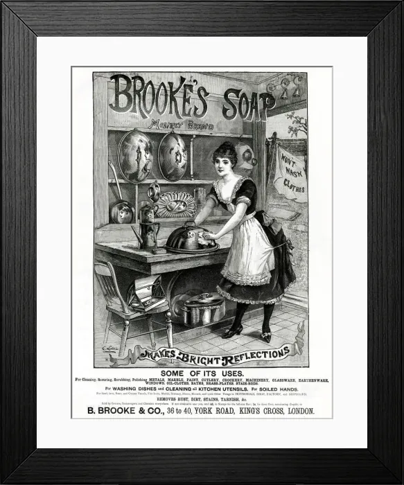 Framed Print : Advert for Brookes Soap 1890 Advert for Brookes Soap 1890 Framed Print : Advert for Brookes Soap 1890 Advert for Brookes Soap 1890
