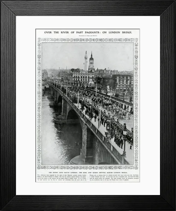 Framed Print : Procession over London Bridge, day after Coronation Framed Print : Procession over London Bridge, day after Coronation