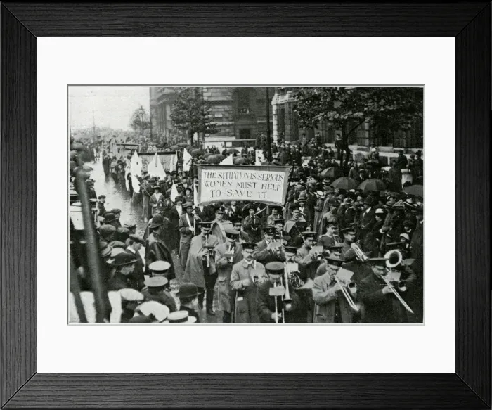 Framed Print : Situation is serious women must hep to save it! WWI Framed Print : Situation is serious women must hep to save it! WWI