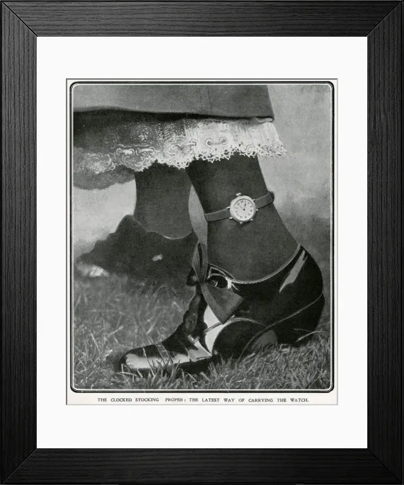 Framed Print : Clocked stocking 1910 Framed Print : Clocked stocking 1910