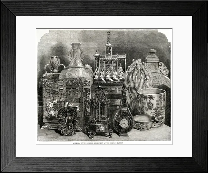 Framed Print : Articles in the Chinese Exhibition at Crystal Palace, 1865 Framed Print : Articles in the Chinese Exhibition at Crystal Palace, 1865
