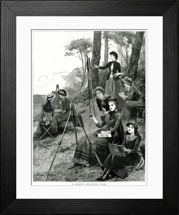 Framed Print : Ladies sketching club 1885 Framed Print : Ladies sketching club 1885