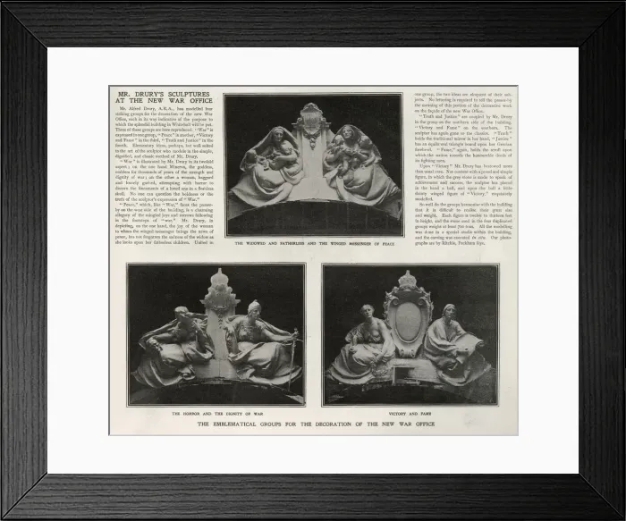 Framed Print : Drurys Sculptures at the War Office Framed Print : Drurys Sculptures at the War Office