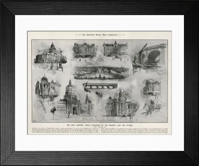 Framed Print : different Buildings and Bridges in London Framed Print : different Buildings and Bridges in London