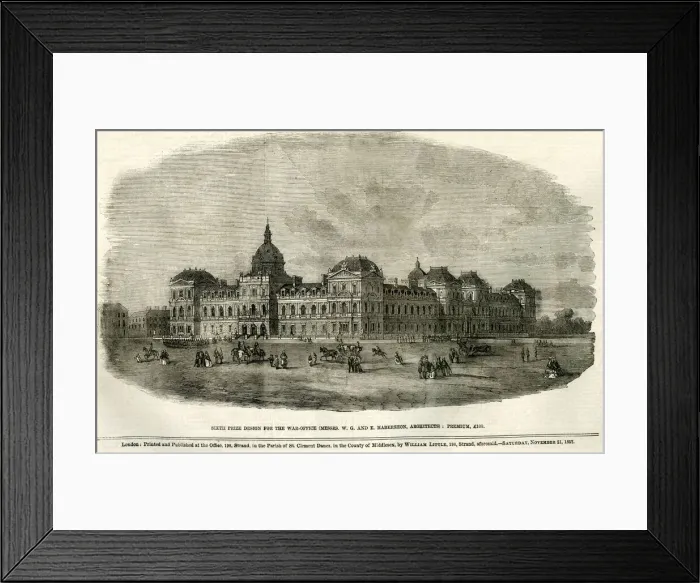 Framed Print : design for the War Office competition