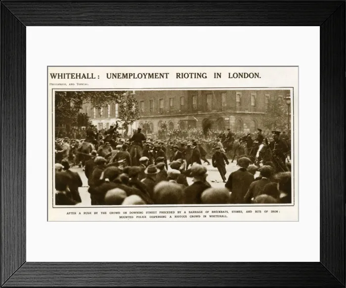 Framed Print : Unemployment rioting in Whithall Framed Print : Unemployment rioting in Whithall