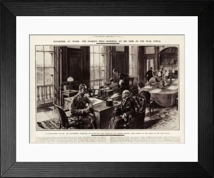 Framed Print : Kitchener sitting his desk in the War Office Framed Print : Kitchener sitting his desk in the War Office