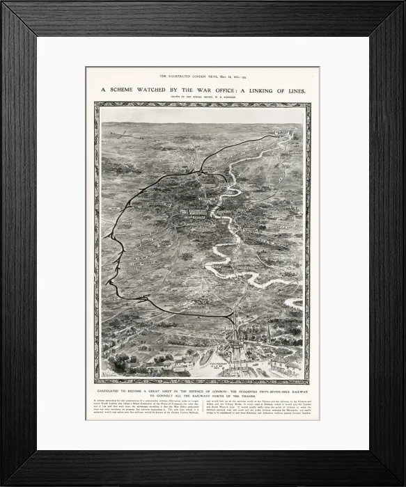 Framed Print : Overhead map of London