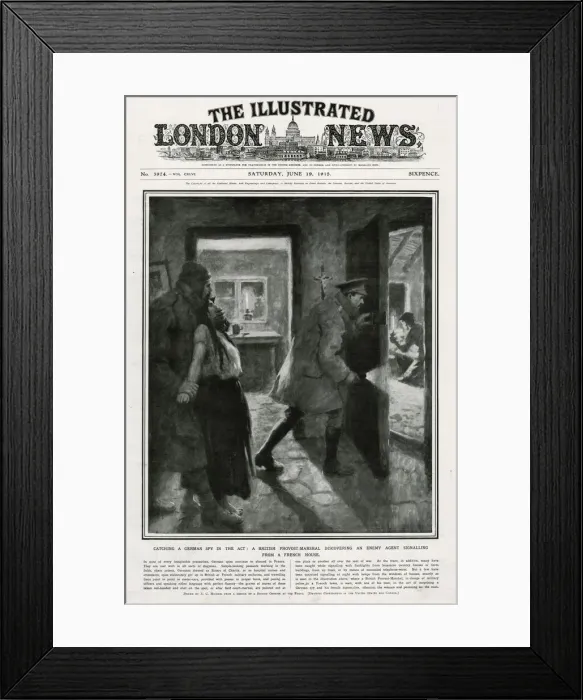 Framed Print : Catching German spy in the act 1915 Framed Print : Catching German spy in the act 1915