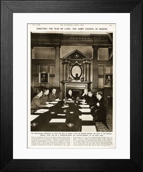 Framed Print : Army Council meeting around table in War Office Framed Print : Army Council meeting around table in War Office