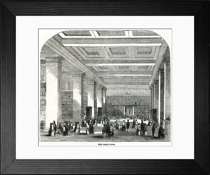 Framed Print : British Museum - Large Room 1851 Framed Print : British Museum - Large Room 1851
