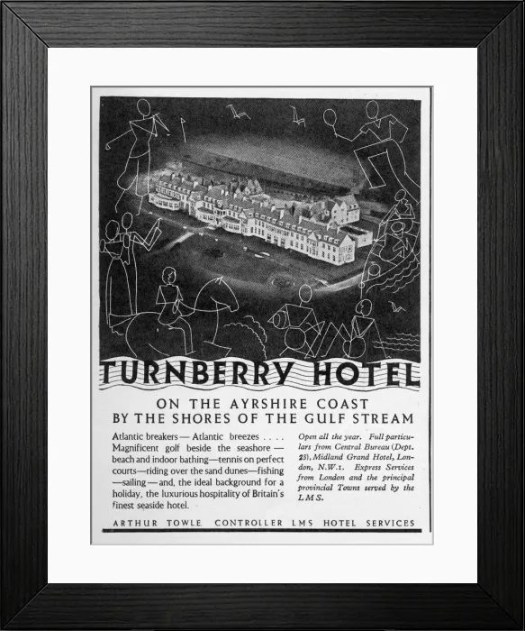 Framed Print : Advertisement for Turnberry Hotel, Girvan, Scotland Framed Print : Advertisement for Turnberry Hotel, Girvan, Scotland