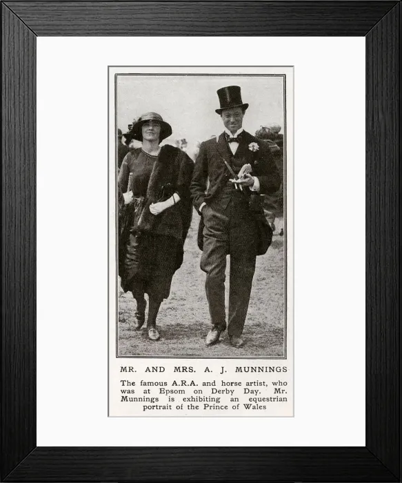 Framed Print : Famous Equine artist Sir Alfred James Munnings and wife Framed Print : Famous Equine artist Sir Alfred James Munnings and wife