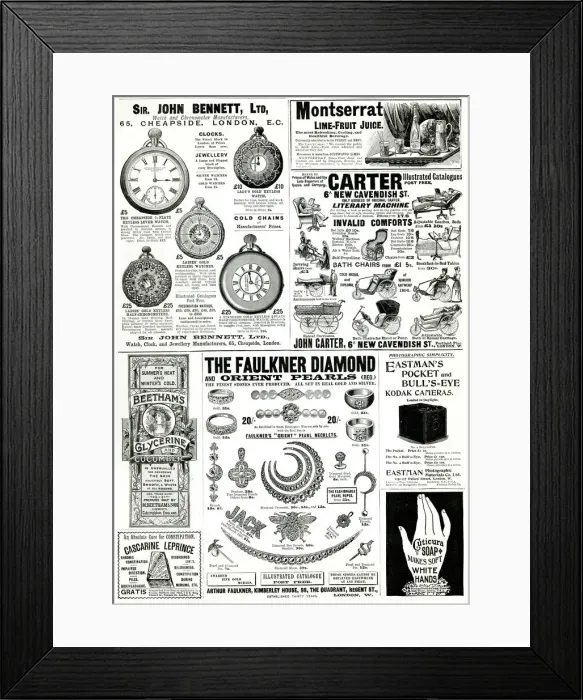 Framed Print : Page of Victorian adverts 1897 Framed Print : Page of Victorian adverts 1897