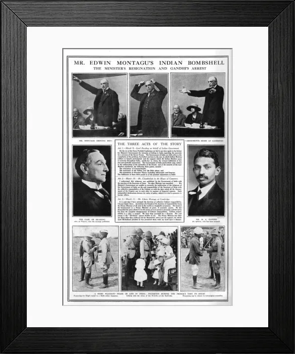 Framed Print : Edwin Montagu and Gandhi Framed Print : Edwin Montagu and Gandhi